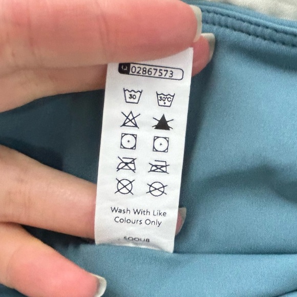 Halara Flowy Asymmetrical Maxi Skirt with Waist Tie Blue Green L - Picture 7 of 7